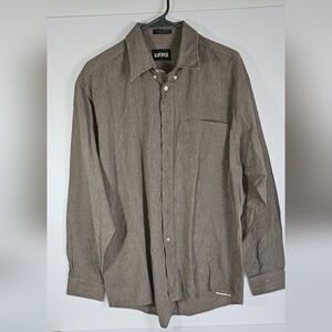 Kasper Taupe Button-Up Shirt